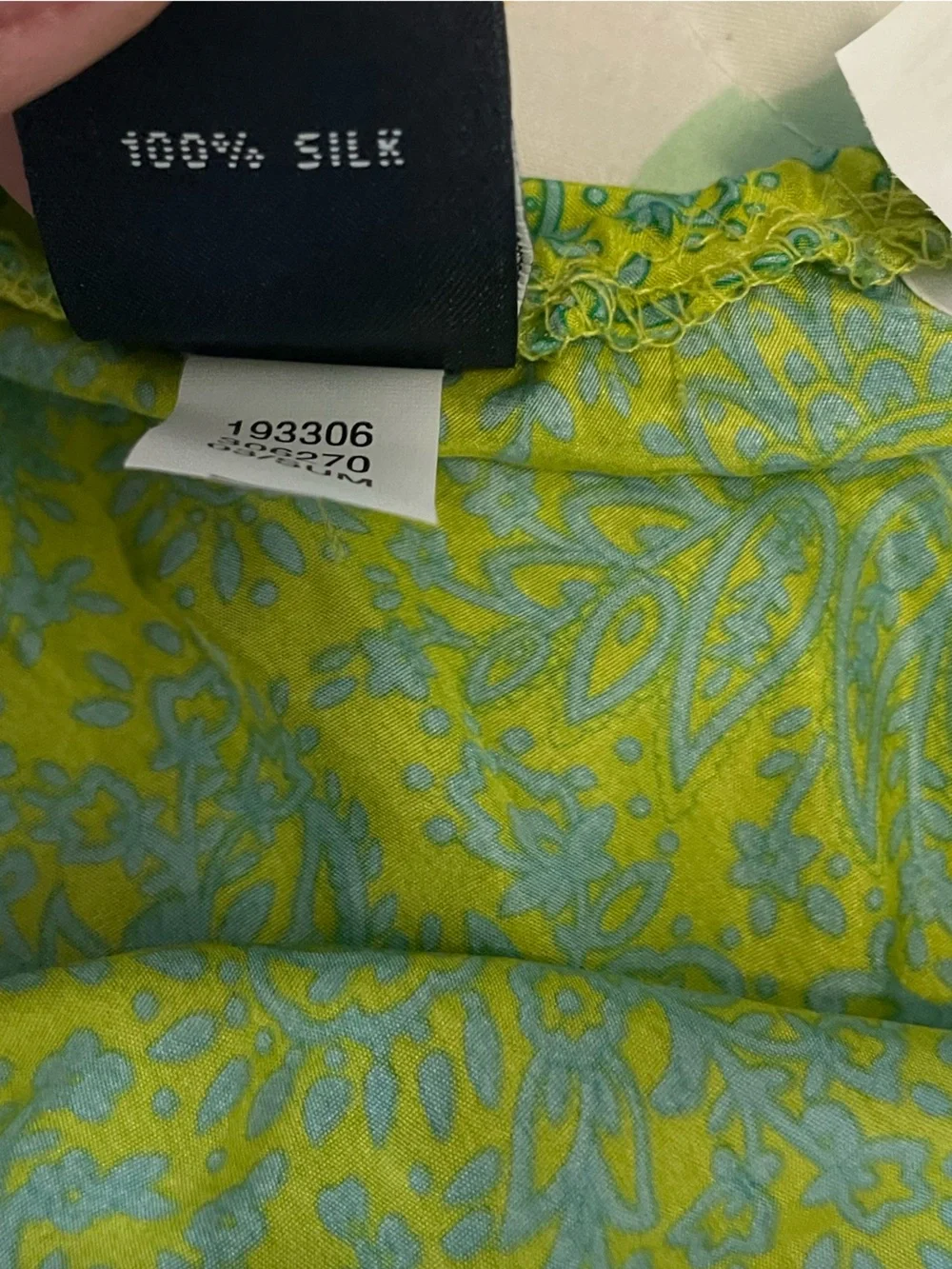 GAP Silk Paisley Midi Skirt LG Green Flippy print Teal 90s Hippie Boho Y2K